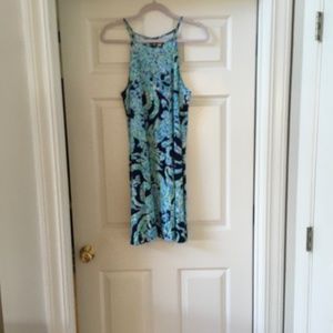 Lilly Pulitzer size medium sleeveless multicolored swing dress.100% Pima cotton.
